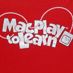 Vintage 1990s Mac Play and Learn Red T Shirt XL