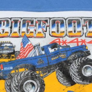 Vintage 1980s Bigfoot Monster Truck Blue on White T-Shirt L