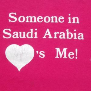 Vintage 1990s Saudi Arabia Pink Souvenir T-Shirt XL