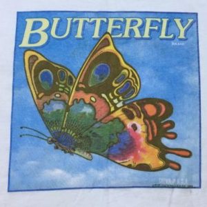 Vintage 1980s Butterfly Florida Citrus Label White T-Shirt L