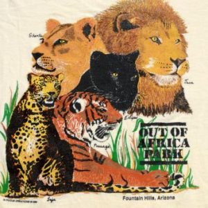 Vintage 1989 Out of Africa Souvenir Yellow T-Shirt L