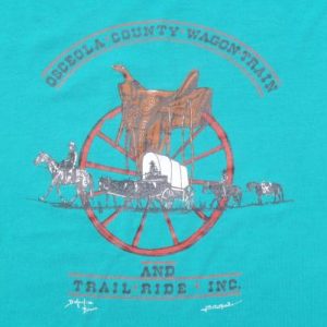 Vintage 1990s Green Osceola County Wagon Train T-Shirt L