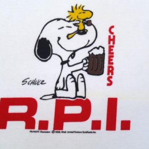 Vintage 1980s Peanuts Rensselaer RPI Cheers T Shirt M/L