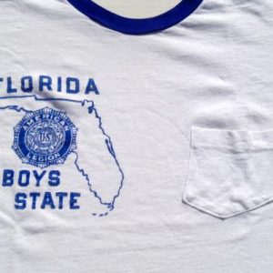 Vintage 1980s Florida Boys State White Ringer T-Shirt S