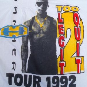 Vintage 1992 MC Hammer Too Legit 2 Quit Tour Cotton T-Shirt