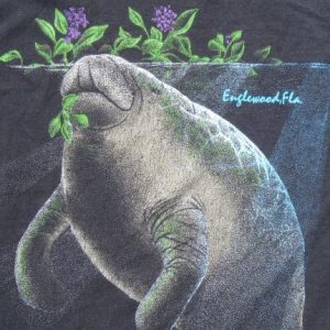 Vintage 1991 Englewood FL Manatee Cotton T-Shirt L/M