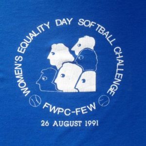 Vintage 1990s Women's Equality Day Softball Blue T-Shirt XL