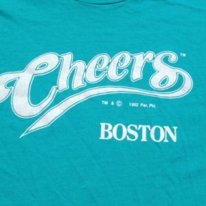 Vintage 1990s Aqua Cheers Boston Cotton T-Shirt M