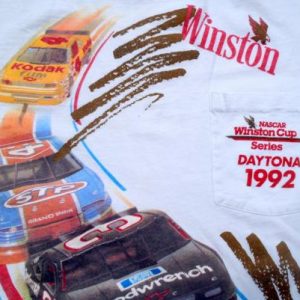 Vintage 1992 Winston Cup NASCAR Daytona Pocket T Shirt L