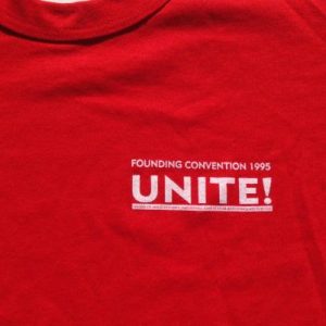 Vintage 1995 UNITE Trade Union First Convention T-Shirt XL