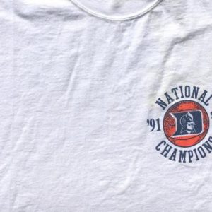 Vintage 1991 Duke University NCAA Basketball White T-Shirt