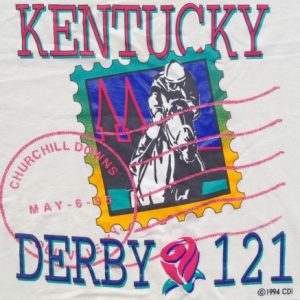 Vintage 1990s Beige Kentucky Derby 121 T Shirt XL