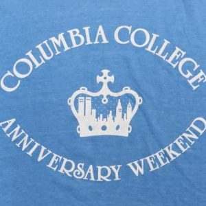 Vintage 1980s Columbia College Anniversary Blue T-Shirt M/XL