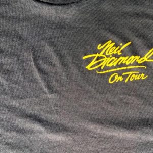 Vintage 1980s Black Neil Diamond On Tour Concert T-Shirt M