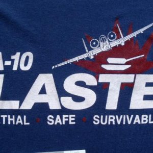 Vintage 1980s A-10 Warthog LASTE Navy Blue T Shirt M