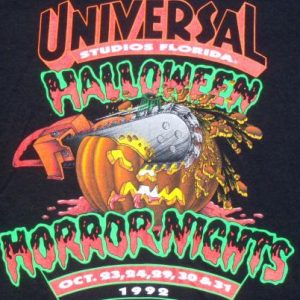 Vintage 1992 Black Halloween Horror Nights Universal T Shirt XL