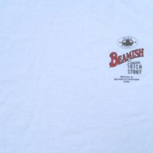 Vintage 1990s Beamish Stout White Cotton Beer T-Shirt L