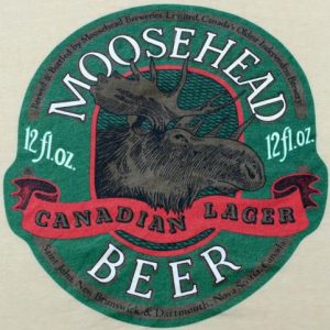 Vintage 1980s Moosehead Beer Beige Advertising T ShirtS/M