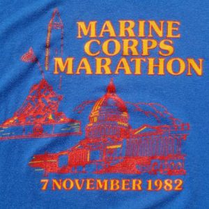 Vintage 1982 Marine Corps Marathon Blue T Shirt L