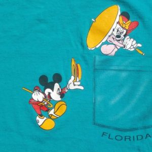 Vintage 1990s Aqua Mickey Minnie Mouse Disney FL T Shirt XL