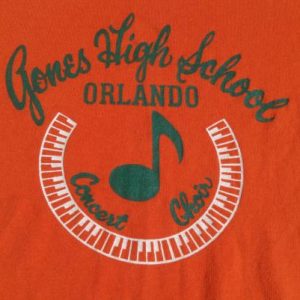 Vintage 1980s Jones High School Concert Chorus T Shirt M/L