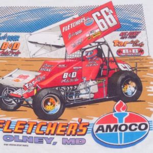 Vintage 1991 Fletchers Amoco Race Car White T-Shirt L