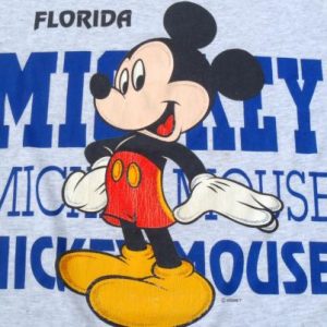 Vintage 1980s Mickey Mouse Florida Heather Gray T-Shirt M