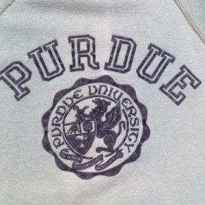 Vintage 1970s Purdue Boilermakers Distressed Fleece T-Shirt