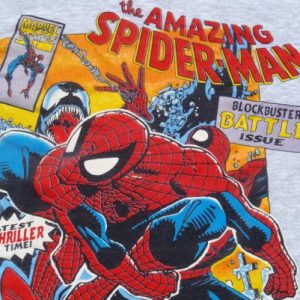 Vintage 1990s Amazing Spiderman Heather Gray Cotton T-Shirt