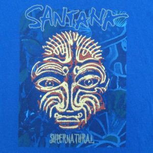 Vintage 1990s Santana Supernatural Tour Blue Concert T-Shirt