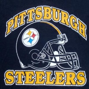 Vintage 1980s Black Pittsburgh Steelers NFL Throwback T Shirt L/XL