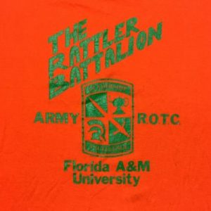 Vintage 1980s FAMU Rattlers ROTC Orange T-Shirt L Jerzees