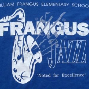 Vintage 1990s Frangus Elementary School Jazz Blue T Shirt M