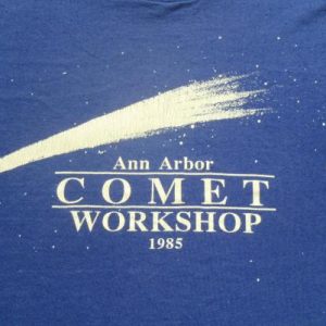 Vintage 1985 Ann Arbor Comet Workshop Navy Blue T-Shirt S/M