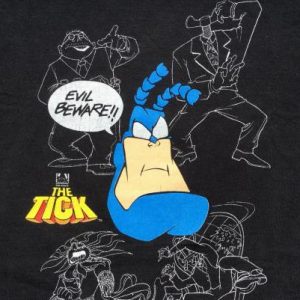 Vintage 1990s The Tick Evil Beware Black Cotton T-Shirt XL