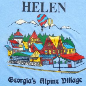 Vintage 1980s Light Blue Helen Georgia Souvenir T-Shirt XXL