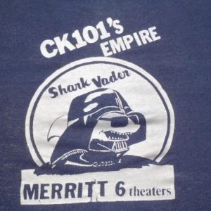 Vintage 1981 Navy Blue Shark Vader Star Wars Promo T Shirt S