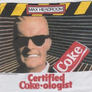 Vintage 1980s Max Headroom Coca Cola White T-Shirt XL