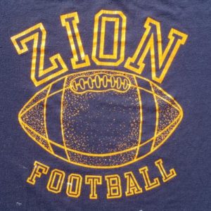 Vintage 1980s Zion Football Navy Blue T-Shirt M