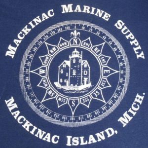 Vintage 1980s Mackinac Marine Supply Navy Blue T-Shirt L