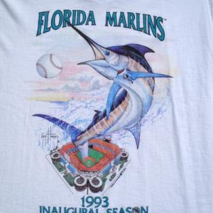 Vintage 1992 Florida Marlins Inaugural Season White T Shirt