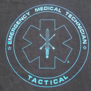 Vintage 1990s EMT Tactical Black Cotton T-Shirt L