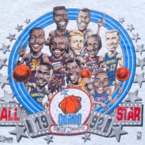 Vintage 1992 Gray NBA All Star Weekend Orlando T Shirt L