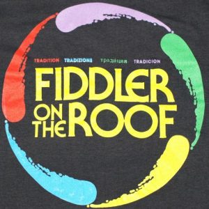 Vintage 1980s Fiddler on the Roof T-shirt Black Broadway Shi