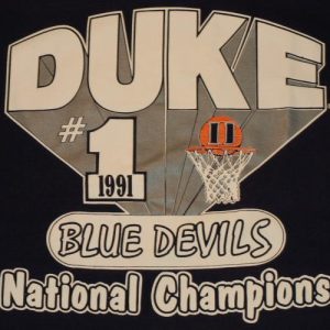 Vintage 1991 DUKE University Basketball NCAA Champions Shirt