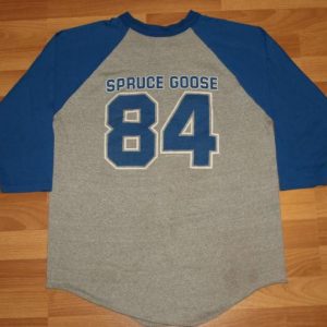 Vintage 1980s 1984 Spruce Goose Grey Raglan Baseball T-Shirt