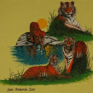 Vintage 80s San Antonio Zoo Tiger Yellow t-shirt 1980s