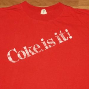 Vintage 1980s Coke Is It Coca Cola Red T-Shirt 80s Shirt