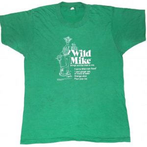 Vintage 1980s Wild Mike Drinking Alcohol Novelty T-Shirt