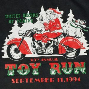 Vintage 1990s Santa Claus Biker T Shirt